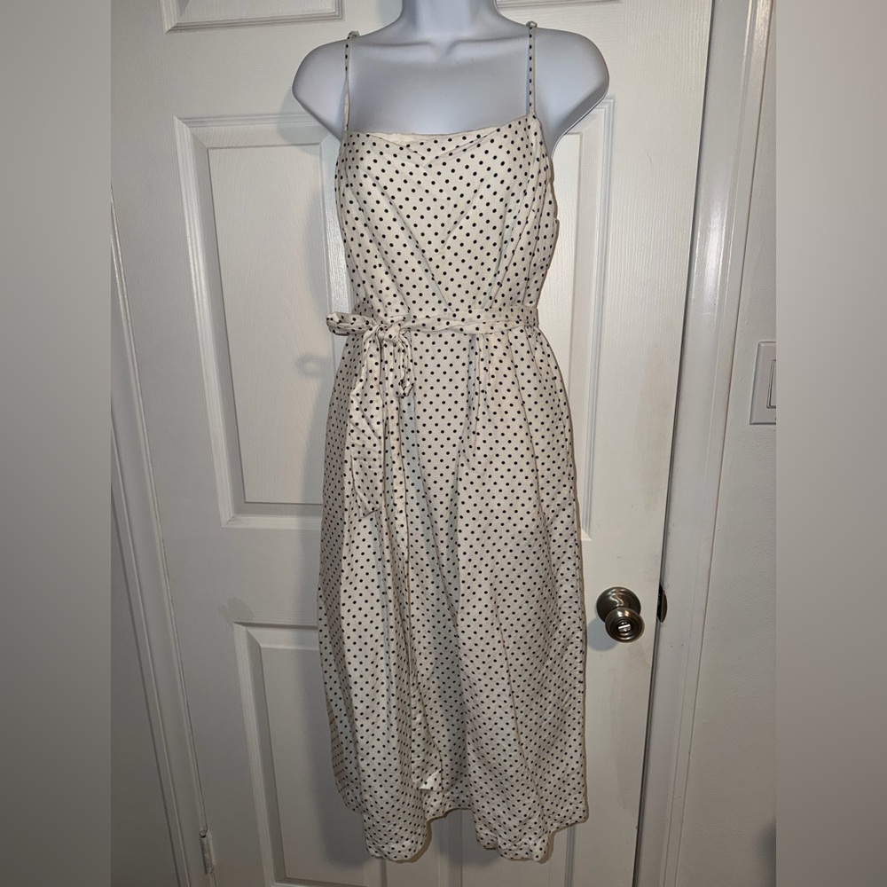 Kate Spade Cream Midi Dress with Black Polka Dots